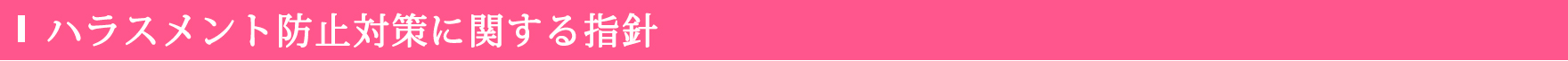 ハラスメント防止対策に関する指針